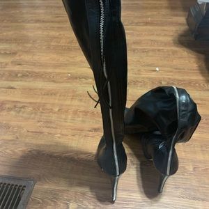 Black stiletto style dance boots